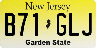 NJ license plate B71GLJ