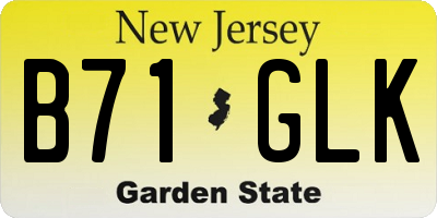 NJ license plate B71GLK