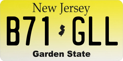 NJ license plate B71GLL