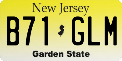 NJ license plate B71GLM