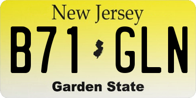 NJ license plate B71GLN