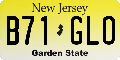 NJ license plate B71GLO