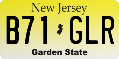 NJ license plate B71GLR
