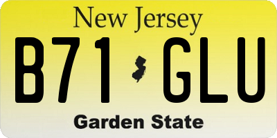 NJ license plate B71GLU