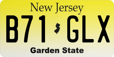 NJ license plate B71GLX