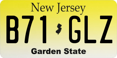 NJ license plate B71GLZ