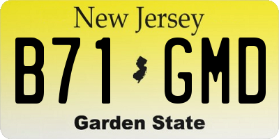 NJ license plate B71GMD