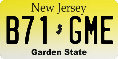 NJ license plate B71GME