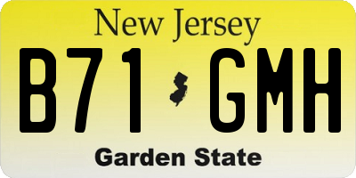 NJ license plate B71GMH