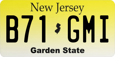 NJ license plate B71GMI
