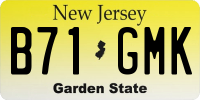 NJ license plate B71GMK