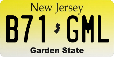NJ license plate B71GML