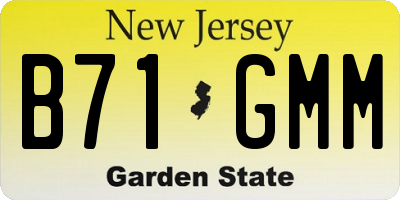 NJ license plate B71GMM
