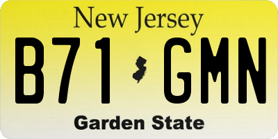 NJ license plate B71GMN