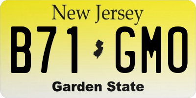 NJ license plate B71GMO