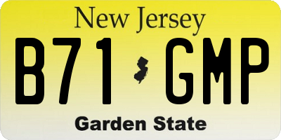 NJ license plate B71GMP