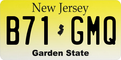NJ license plate B71GMQ