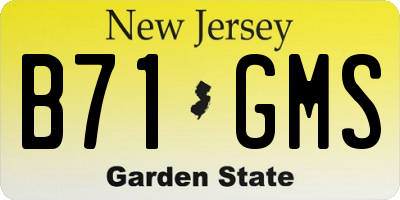 NJ license plate B71GMS