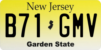 NJ license plate B71GMV