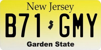 NJ license plate B71GMY