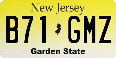NJ license plate B71GMZ