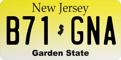 NJ license plate B71GNA