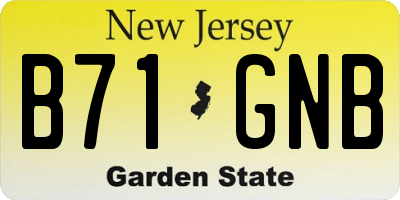 NJ license plate B71GNB