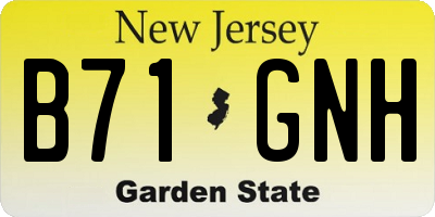 NJ license plate B71GNH