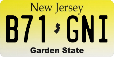 NJ license plate B71GNI