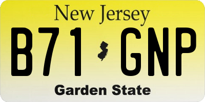 NJ license plate B71GNP