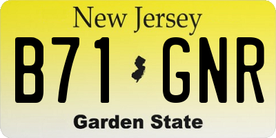NJ license plate B71GNR