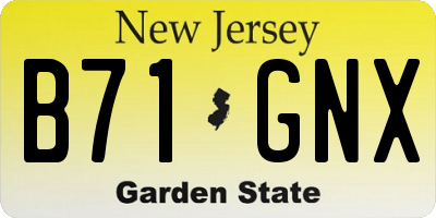 NJ license plate B71GNX