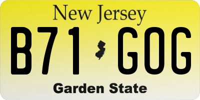NJ license plate B71GOG
