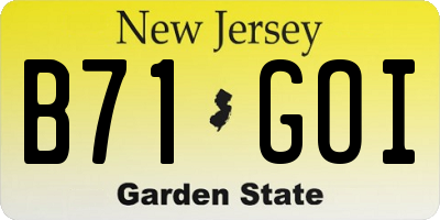 NJ license plate B71GOI