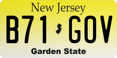 NJ license plate B71GOV