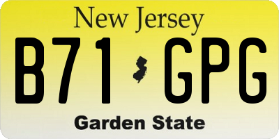 NJ license plate B71GPG