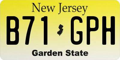NJ license plate B71GPH