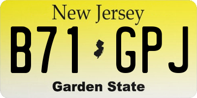 NJ license plate B71GPJ