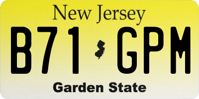 NJ license plate B71GPM