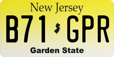 NJ license plate B71GPR