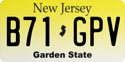 NJ license plate B71GPV