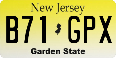NJ license plate B71GPX