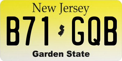 NJ license plate B71GQB