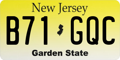 NJ license plate B71GQC