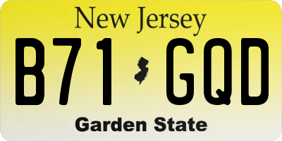NJ license plate B71GQD