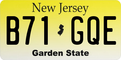 NJ license plate B71GQE