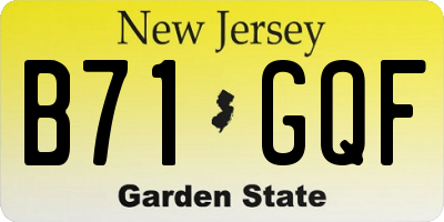 NJ license plate B71GQF