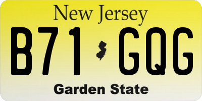NJ license plate B71GQG