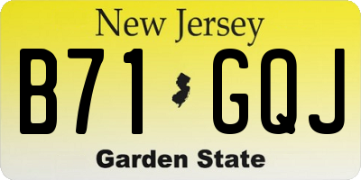 NJ license plate B71GQJ