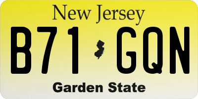 NJ license plate B71GQN